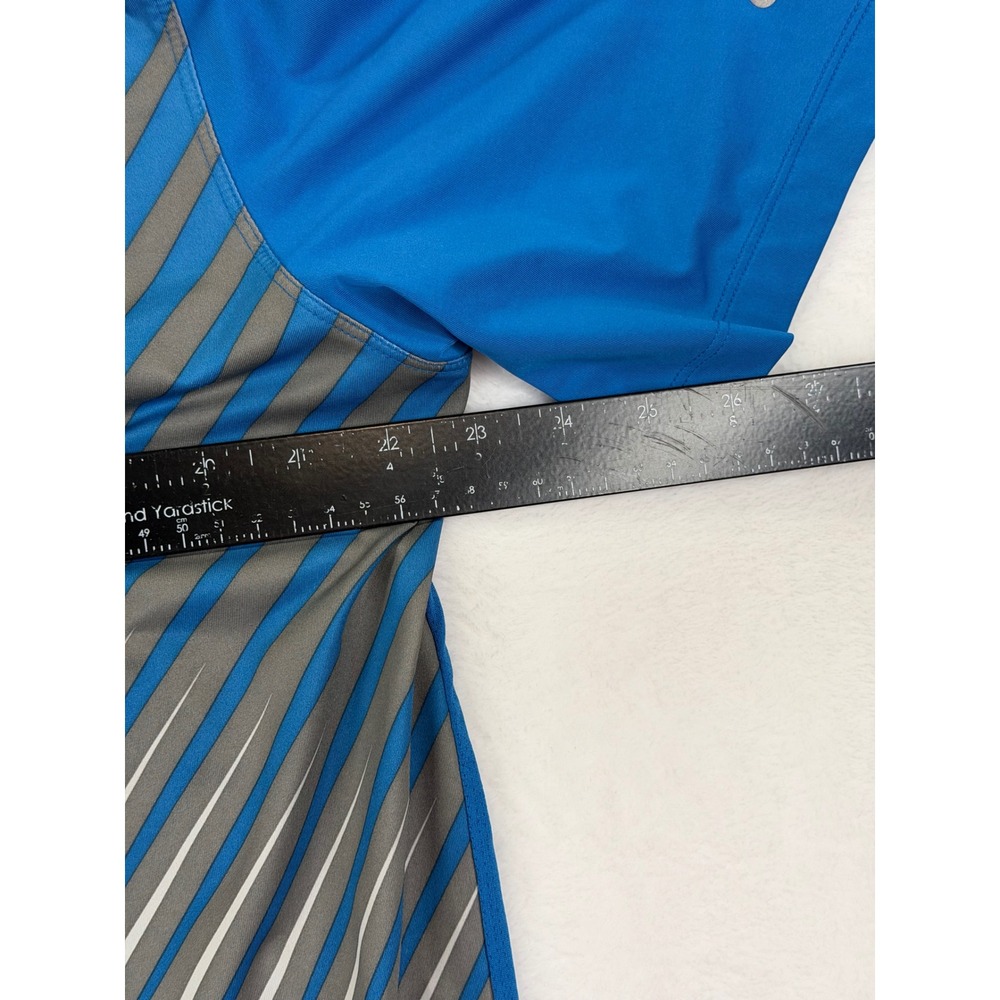 Nike Golf Tour Performance Dri-FIT Polo Shirt Blue Grey Striped Mens Large - Picture 7 of 10
